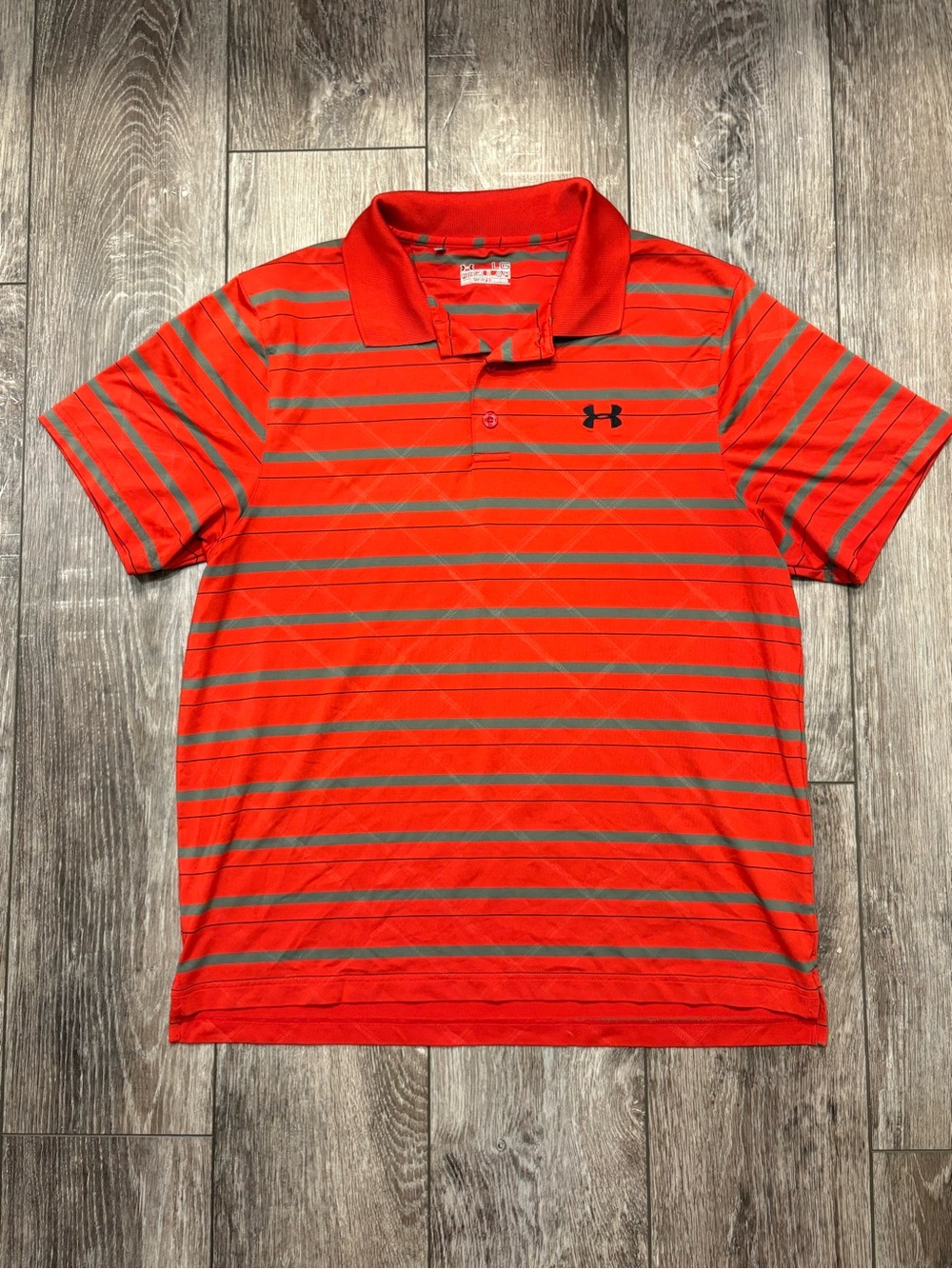Under Armour Heat Gear Striped Polo Shirt- Size Large
